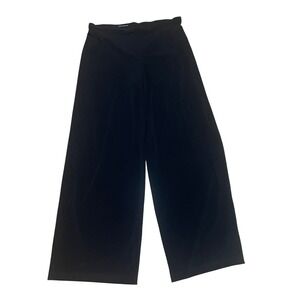 Charles Chang-Lima Women's 12 Black Wide Leg Drop Waist Lightweight Trouser Pant